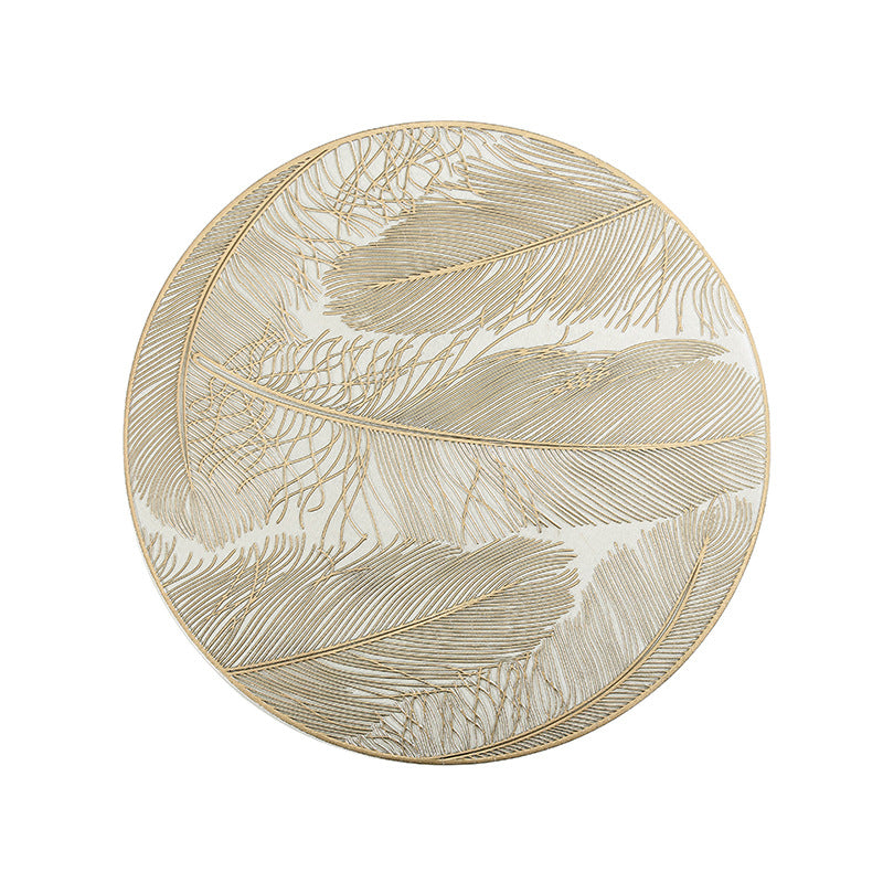 Feather Pattern PVC Heat Resistant Dining Mat