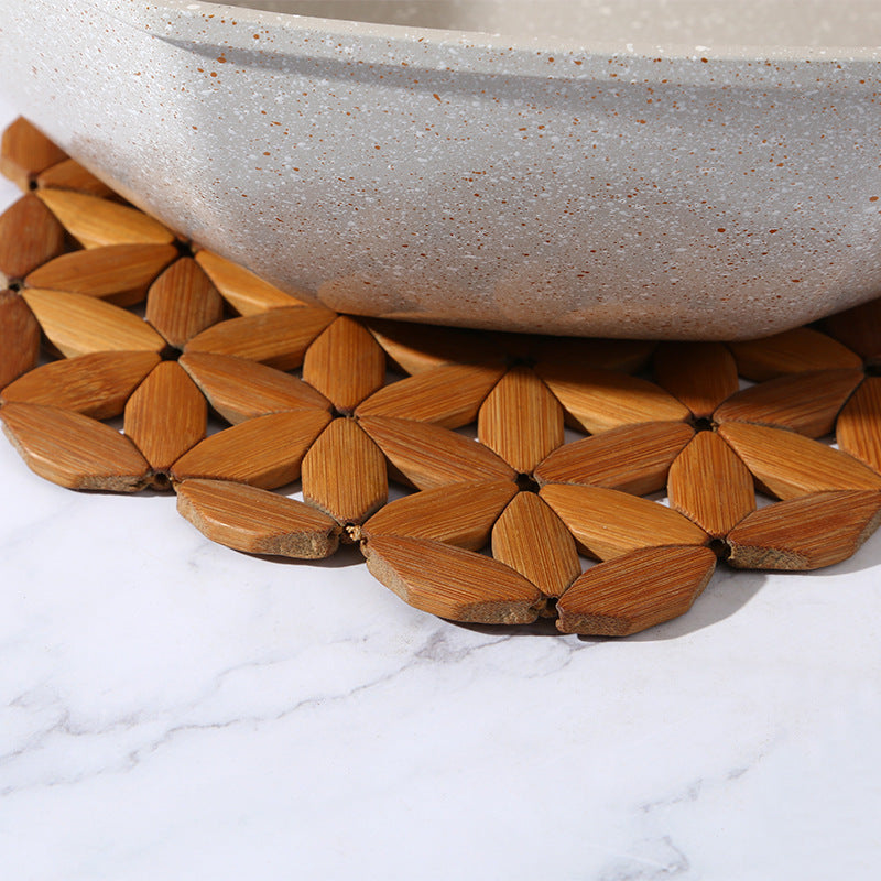 Bamboo Heat Resistant Trivet Round Table Mat