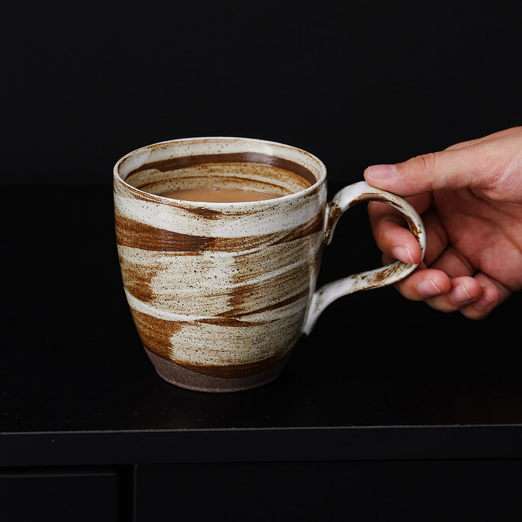 Coarse pottery kiln-fired mug, coffee mug, creative and unique retro tea mug