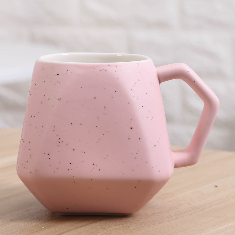 Creative diamond-shaped ceramic cup