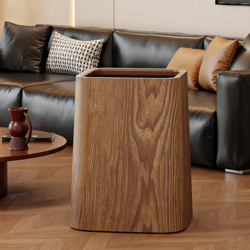 Wooden trash can for home use in living room and bedroom, with a vintage style