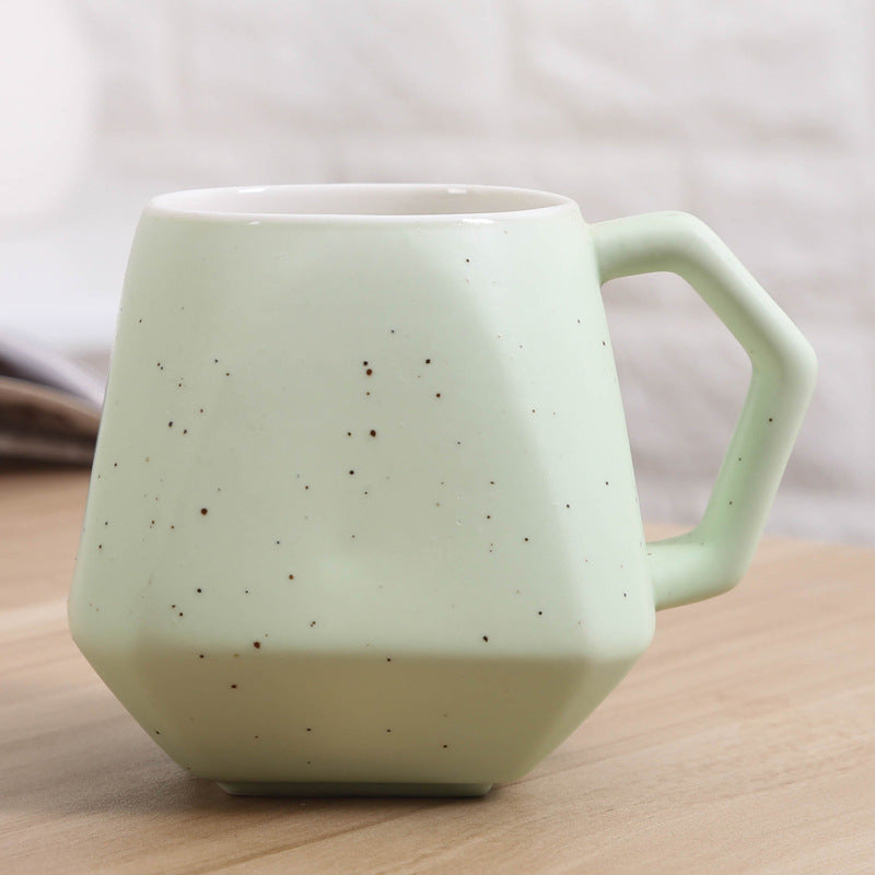 Creative diamond-shaped ceramic cup