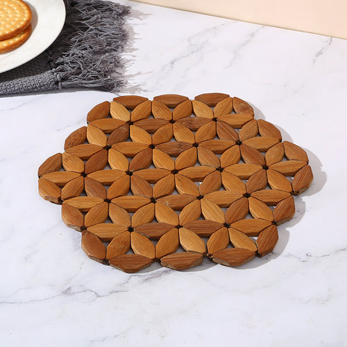 Bamboo Heat Resistant Trivet Round Table Mat