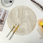 Feather Pattern PVC Heat Resistant Dining Mat