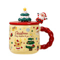 Christmas-themed ceramic mug with lid and spoon - high-value design