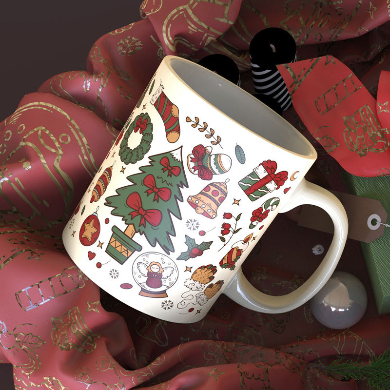 Creative Christmas-themed temperature-sensitive color-changing mug