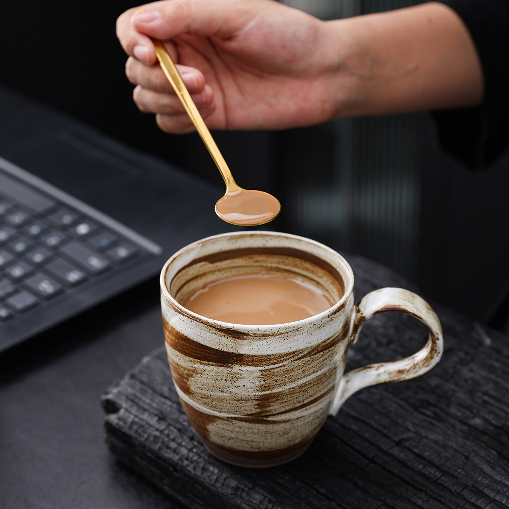 Coarse pottery kiln-fired mug, coffee mug, creative and unique retro tea mug