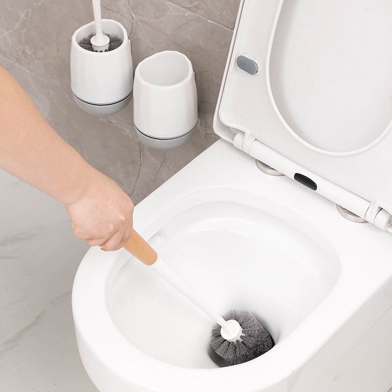Long Handle Wall Mounted Wooden Toilet Brush
