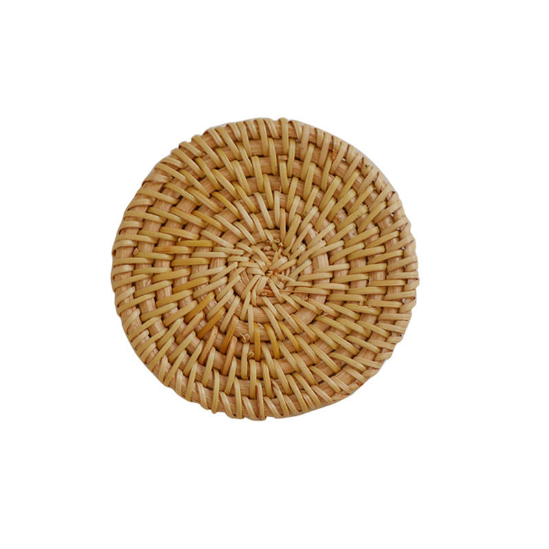 Handwoven Rattan Heat Resistant Coaster Set