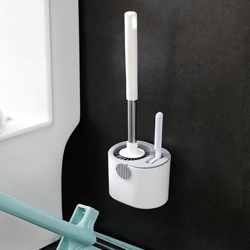 Silicone No-Dead-Angle Toilet Brush With Holder